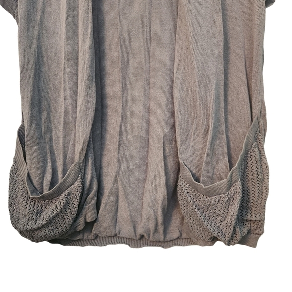 Andrea Jovine  blue opened front mesh knitted cardigan sweater - Picture 2 of 8